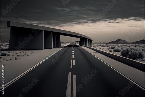 Concrete road, gloomy path,...
