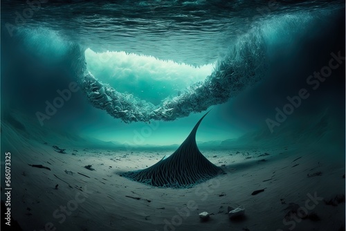Ocean depth. Underwater emp...
