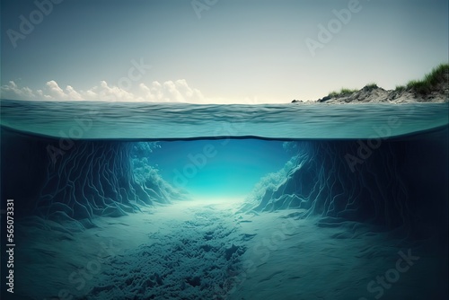 Ocean depth. Underwater emp...