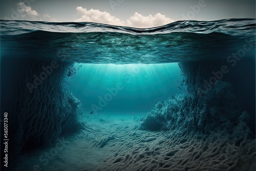 Ocean depth. Underwater emp...