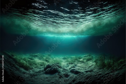 Ocean depth. Underwater emp...