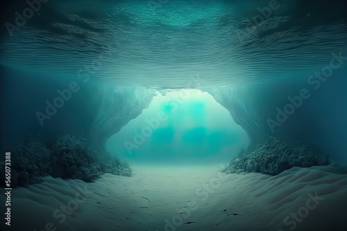Ocean depth. Underwater emp...