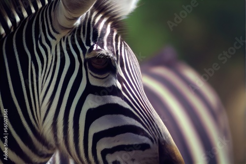 A Striking Close-Up: A Zebra in its Natural Habitat