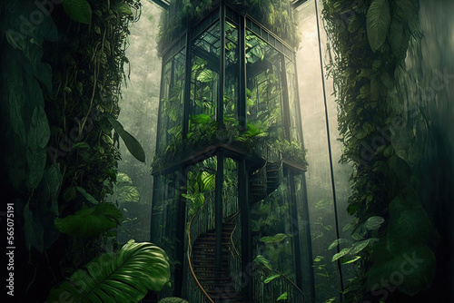 Tropical forest and glass e...