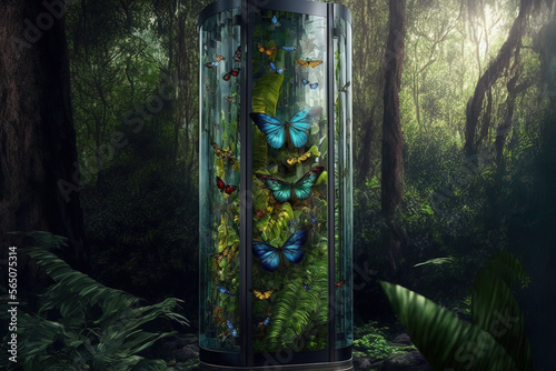 Tropical forest and glass e...