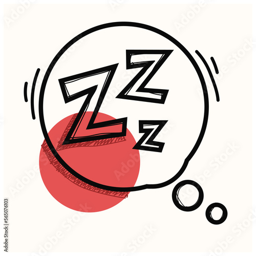 handdrawn zzz symbol for doodle sleep illustration vector