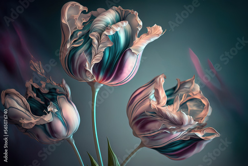 Abstract spring tulips. Lux...