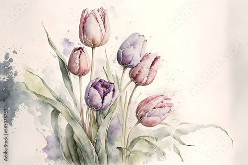 Spring tulips in watercolor...
