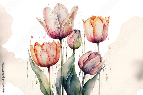 Spring tulips in watercolor...
