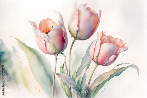 Spring tulips in watercolor...