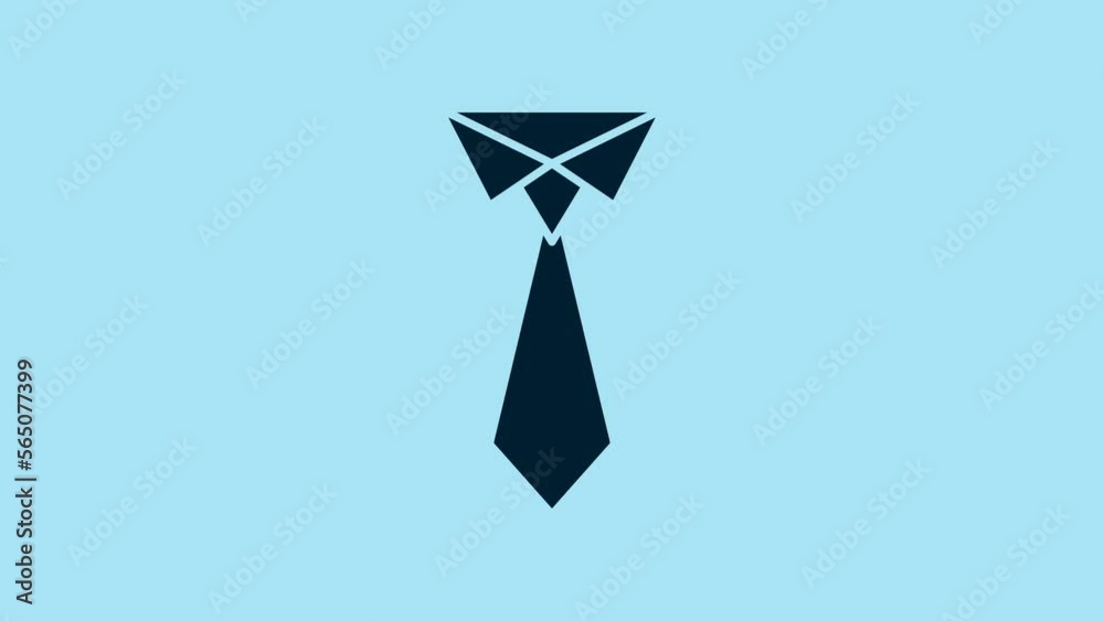 Blue Tie icon isolated on blue background. Necktie and neckcloth symbol. 4K Video motion graphic animation Blue Tie icon isolated on blue background. Necktie and neckcloth symbol. 4K Video motion graphic animation