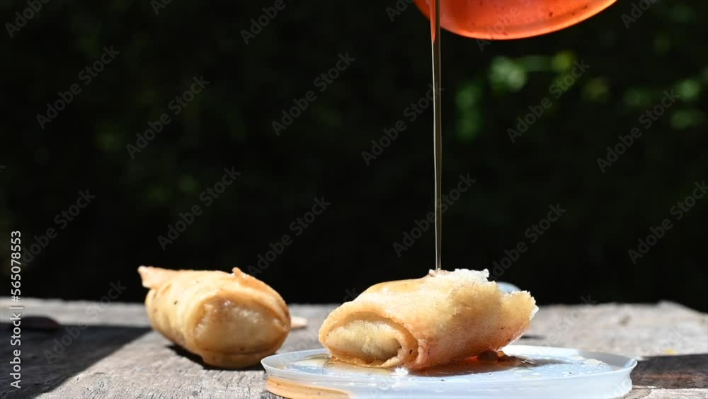 spring pot stickers with sweet and sour sauce