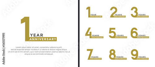 set of anniversary logo style green and black color on white background for special moment