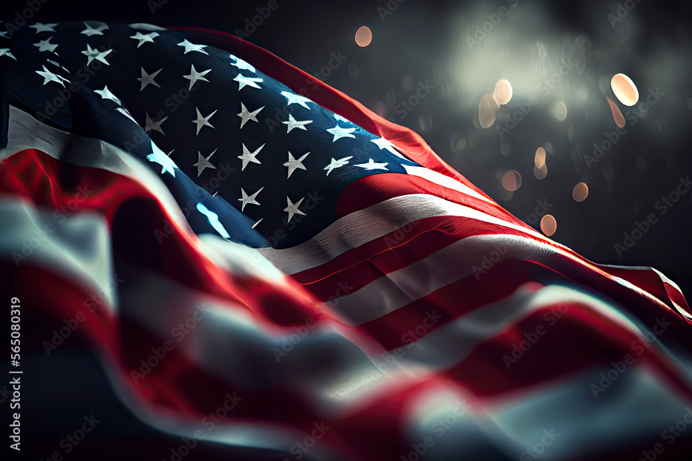 United States Of America Flag Usa Flag Bokeh Background Stock United States Of America Flag Usa Flag Bokeh Background Stock