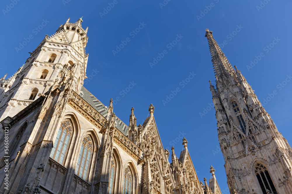 Exterior of the St. Stephen's Cathedral in Vienna, Austria, the most important religious building of the city