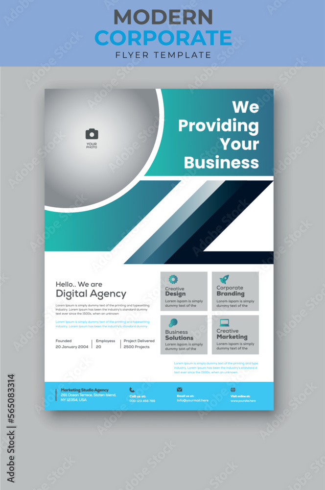 Naklejka premium Business flyer design template.