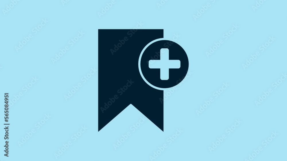 Blue Bookmark icon isolated on blue background. Add to concept. 4K Video motion graphic animation Blue Bookmark icon isolated on blue background. Add to concept. 4K Video motion graphic animation