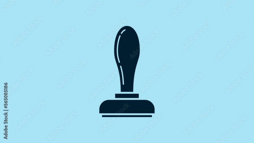 Blue Stamp icon isolated on blue background. 4K Video motion graphic animation Blue Stamp icon isolated on blue background. 4K Video motion graphic animation