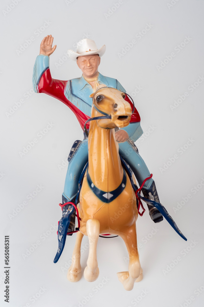 Vintage Toy Cowboy with Horse