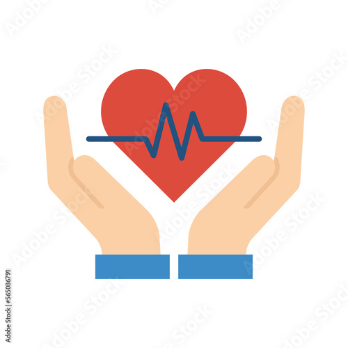 Health protection icon. Cardiology, heartbeat. Pictogram isolated on a white background.