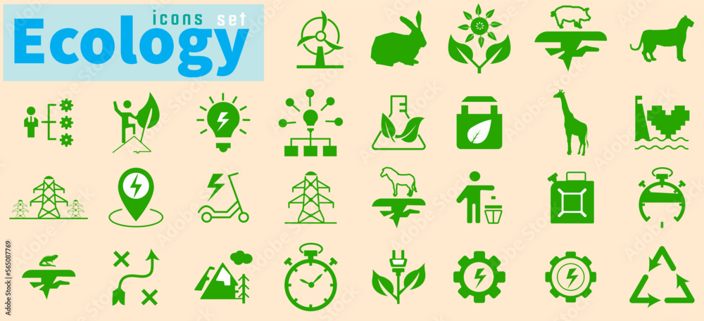 Vector Ecology icons set. Set of Ecology icons collection. Nature, eco, green, recycling symbol. Vector Ecology icons set. Set of Ecology icons collection. Nature, eco, green, recycling symbol.
