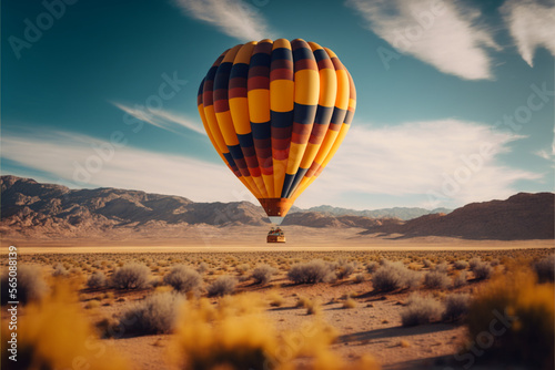A beautiful day in a hot air balloon. Wallpaper. Generative ai 