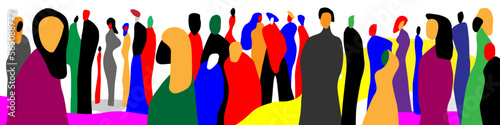 
Group of people abstract vector illustration, design element