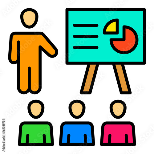 Presentation Filled Line Icon