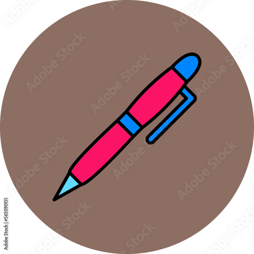 Ballpoint Multicolor Circle Filled Line Icon