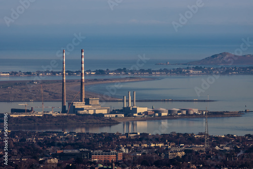 Photography Dublin port and city skyline with pool beg power station