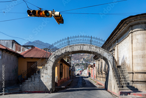 Fototapeta Pedestrian Stone Bridge in Quetzaltenango (Xela), Guatemala