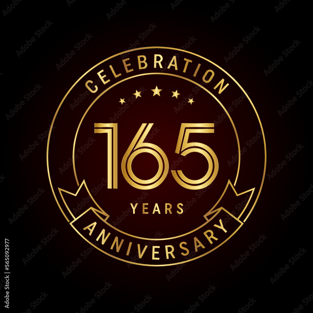 165th anniversary logo design in emblem style. Logo Vector Template