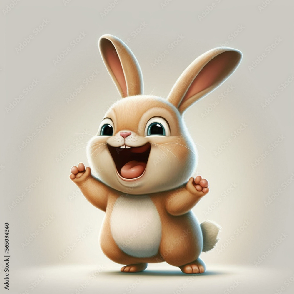 A cartoon rabbit. Generative ai