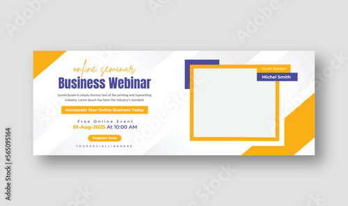 Online marketing lives webinar Facebook cover or web banner Template.