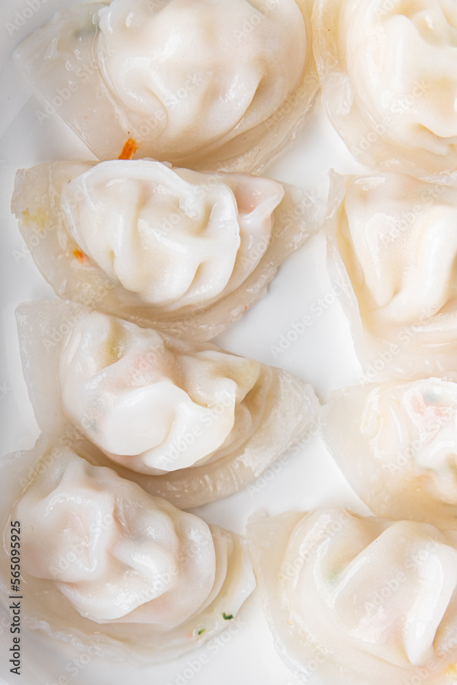 dumplings dim sum Chinese food meal snack on the table copy space food background rustic top view dumplings dim sum Chinese food meal snack on the table copy space food background rustic top view