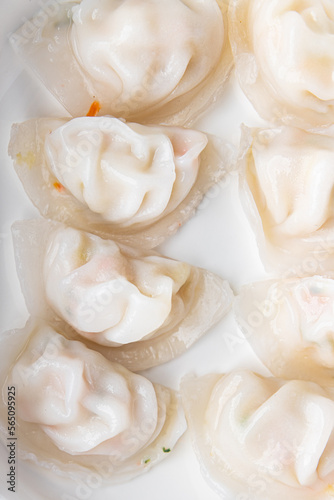 dumplings dim sum Chinese food meal snack on the table copy space food background rustic top view
