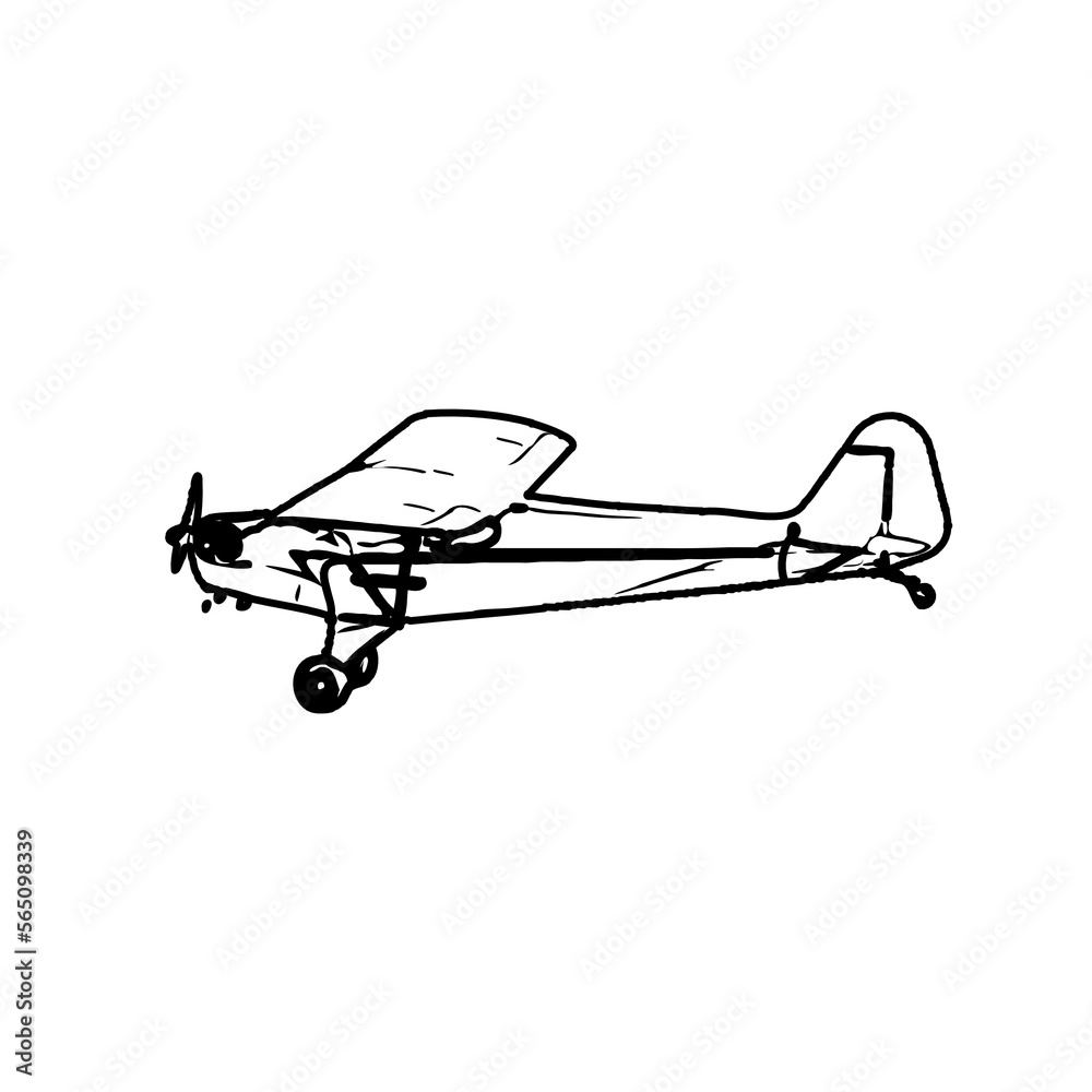 black and white sketch of a classic airplane with transparent background black and white sketch of a classic airplane with transparent background