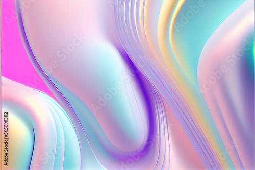 Holographic abstract wallpaper. Pastel color. Generative ai 