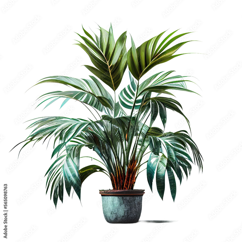 Palm tree isolated on white and transparent background. Generative AI Palm tree isolated on white and transparent background. Generative AI