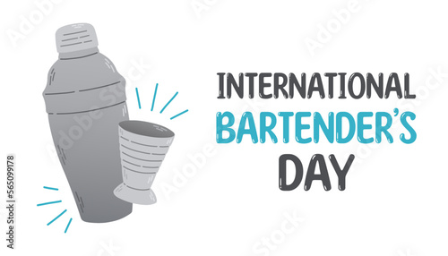 National Bartender Day. Holiday concept. Background, banner, card, poster with text inscription. Vector EPS10