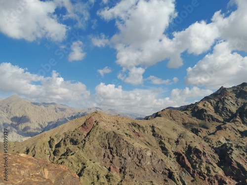 A view of Hajar Mountains in Ras Al Khaima Emirate in the United Arab Emirates