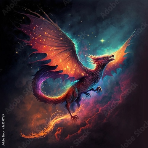dragon fly in the sky illustration design  © harits alfaris