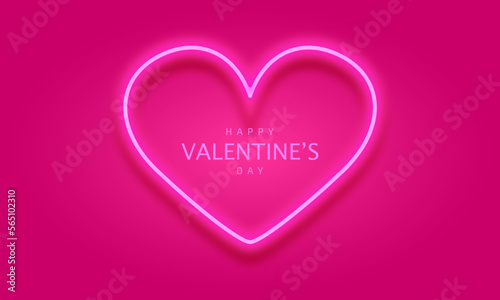 Stylish neon light heart for valentine's day