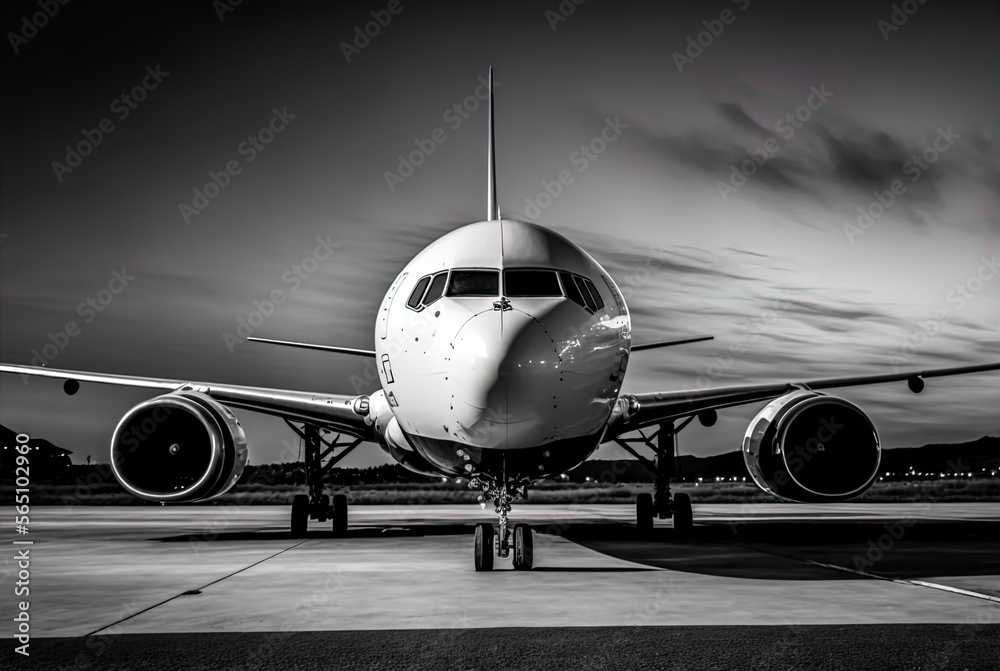 Plane taxiing on the runway. Made with Generative AI.
Plane taxiing on the runway. Made with Generative AI.
