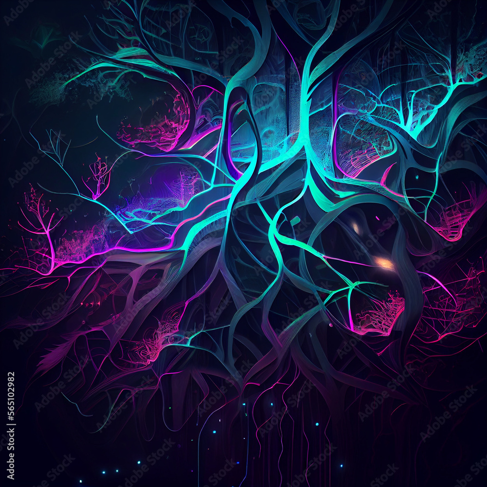 Artificial Intelligence microchip and neural connections Generated ...