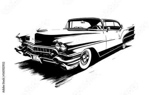 Leinwand Poster Classic Car Cadillac Logo