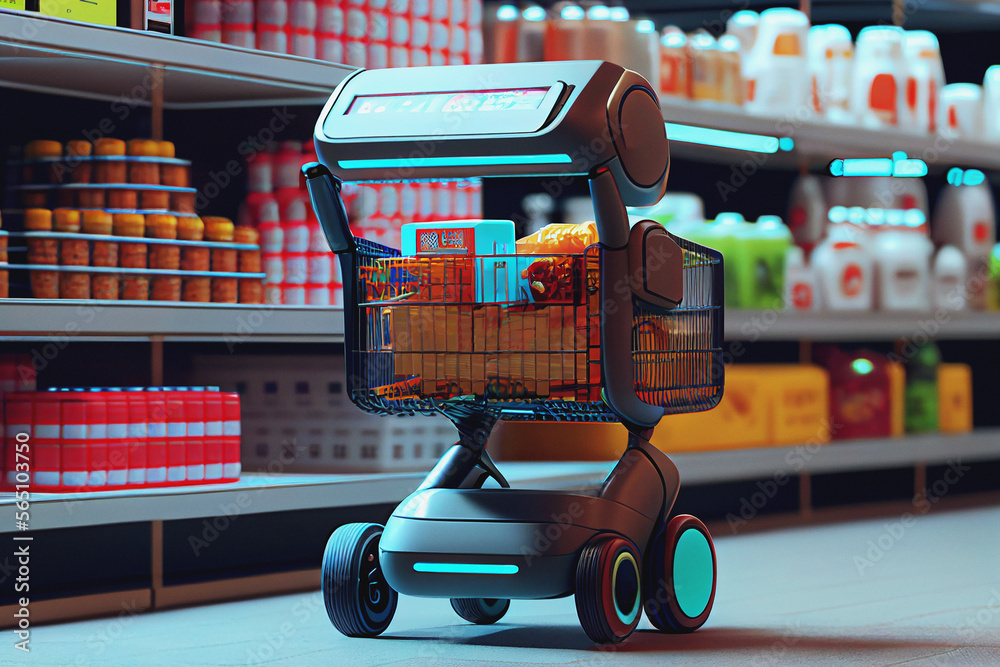 Grocery Store Bot - Generative Ai Stock Illustration | Adobe Stock