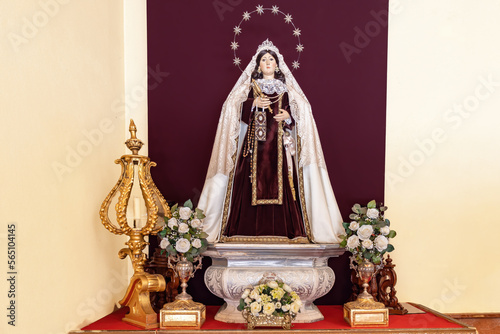 Foto Image of the Virgen del Carmen, Virgin of Carmel, patron saint of sailors, insid