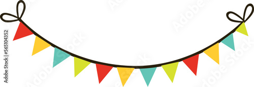 Party decoration. Triangular garland. Colorful bunting flag