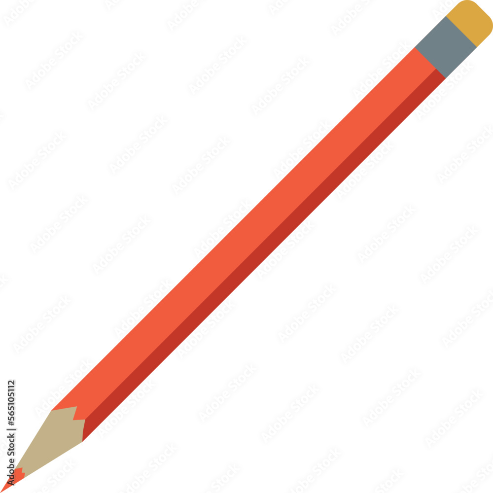 Red pencil icon. Drawing tool. School learning symbol Red pencil icon. Drawing tool. School learning symbol
